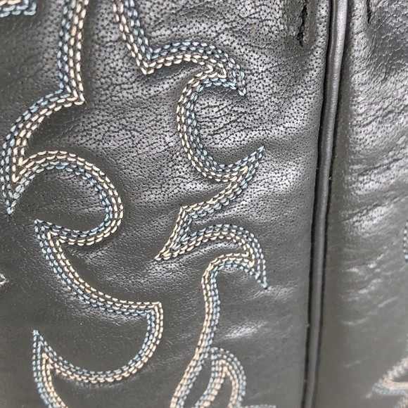 Tony Lama Grey Leather Cowboy Boots - Picture 3 of 8